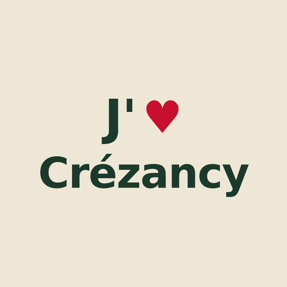 Tote bag personnalisé Crézancy — design J'aime Crézancy