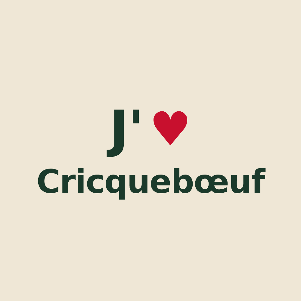 Tote bag personnalisé Cricquebœuf — design J'aime Cricquebœuf