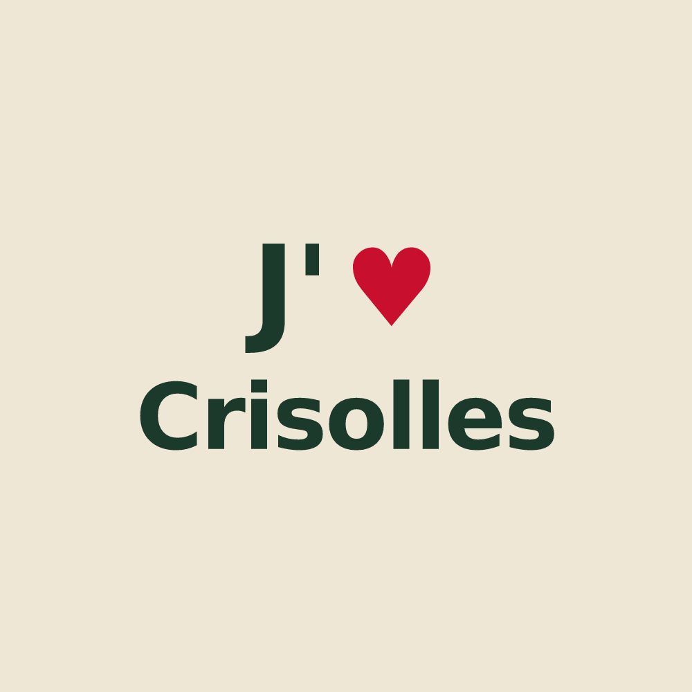 Tote bag personnalisé Crisolles — design J'aime Crisolles