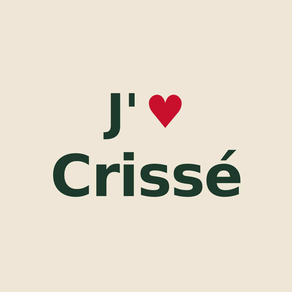 Tote bag personnalisé Crissé — design J'aime Crissé