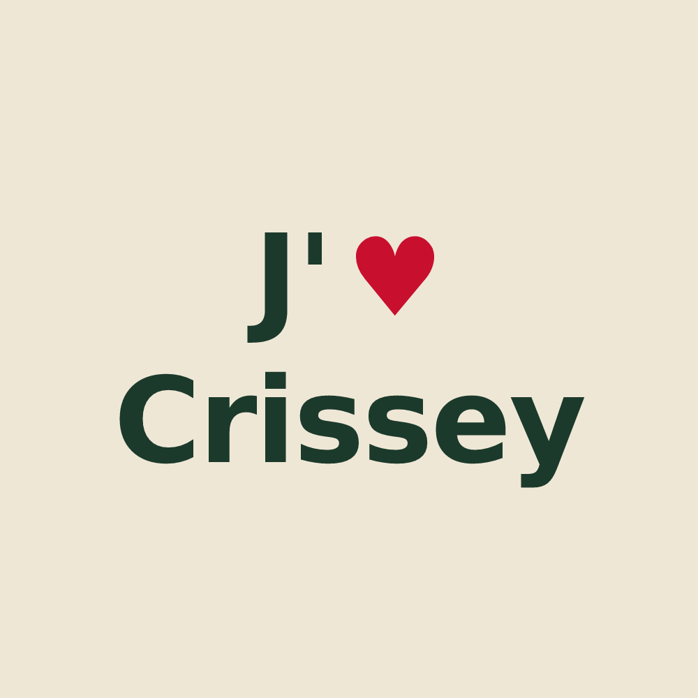 Tote bag personnalisé Crissey — design J'aime Crissey