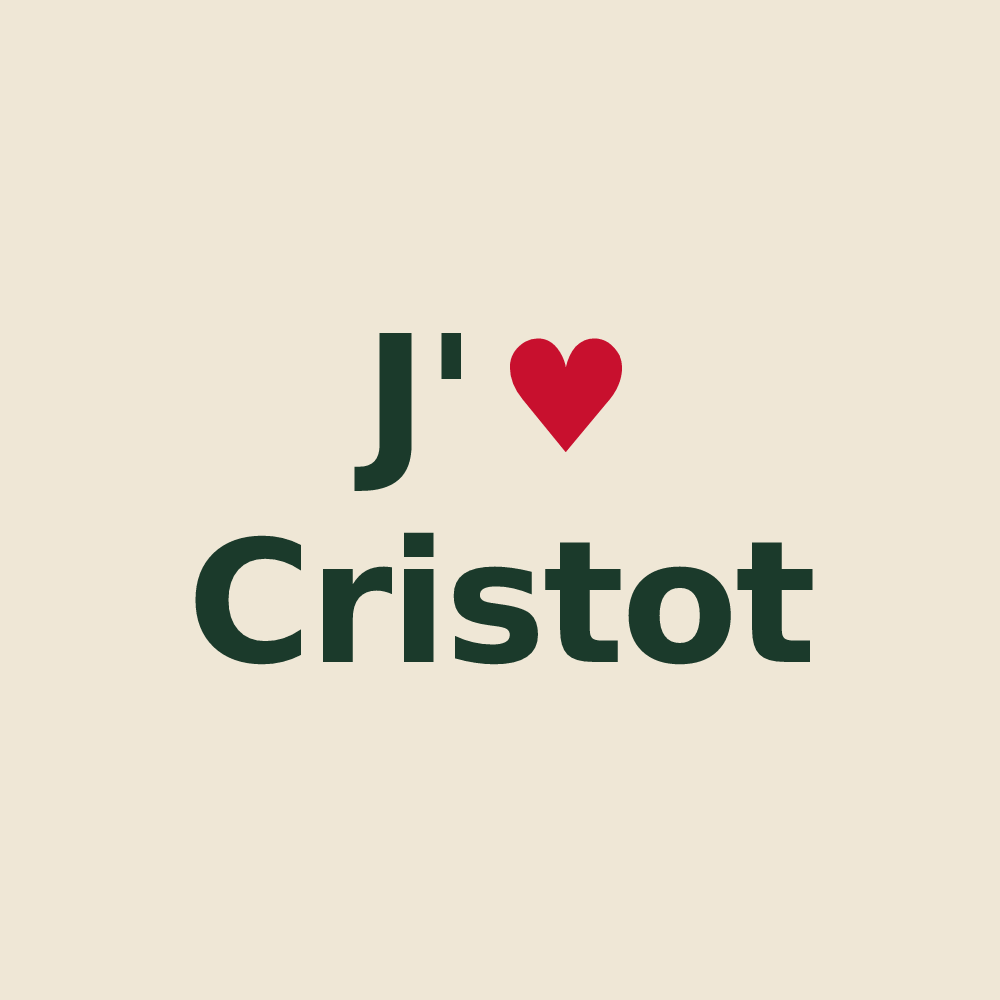 Tote bag personnalisé Cristot — design J'aime Cristot