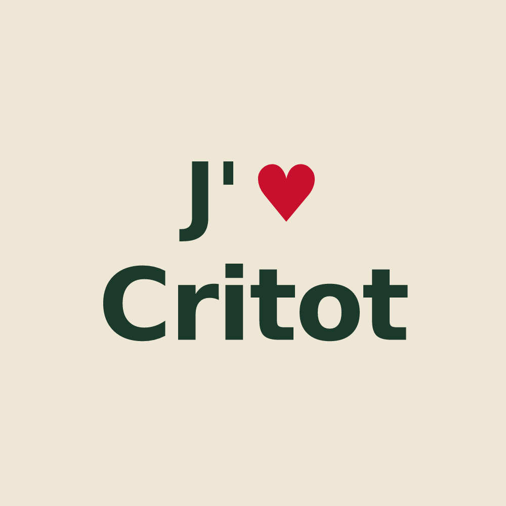 Tote bag personnalisé Critot — design J'aime Critot