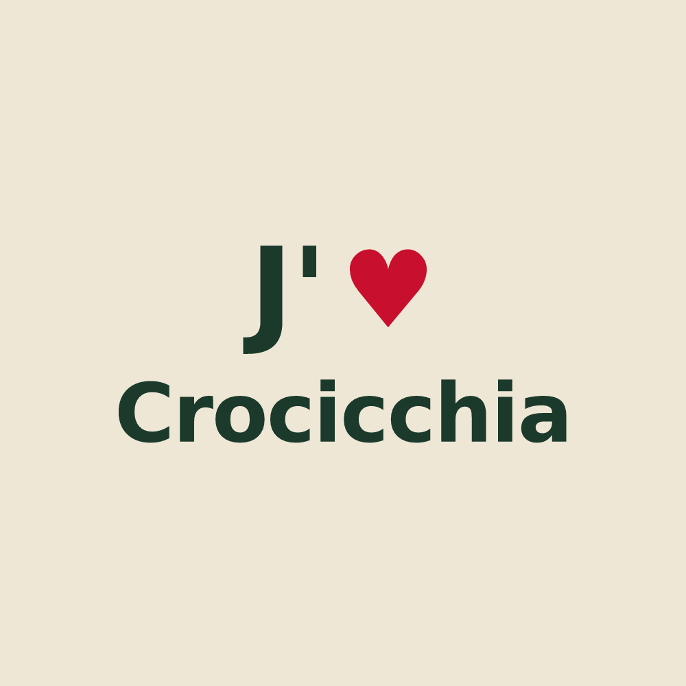 Tote bag personnalisé Crocicchia — design J'aime Crocicchia