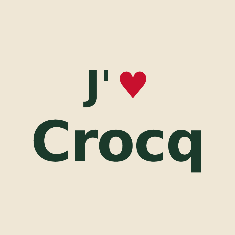 Tote bag personnalisé Crocq — design J'aime Crocq