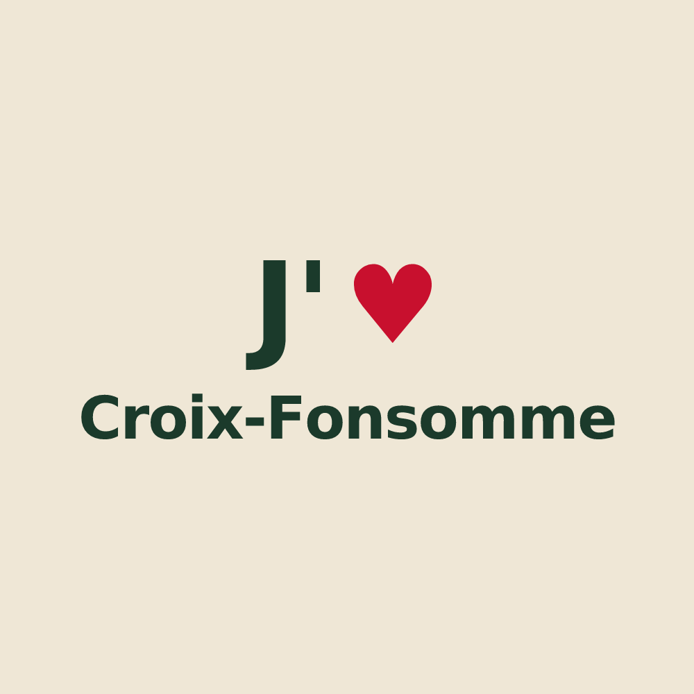 Tote bag personnalisé Croix-Fonsomme — design J'aime Croix-Fonsomme