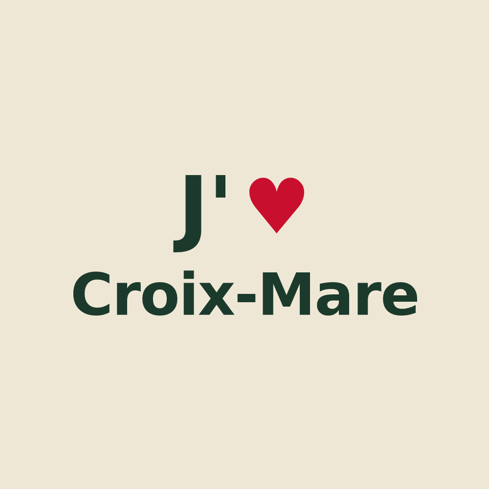 Tote bag personnalisé Croix-Mare — design J'aime Croix-Mare