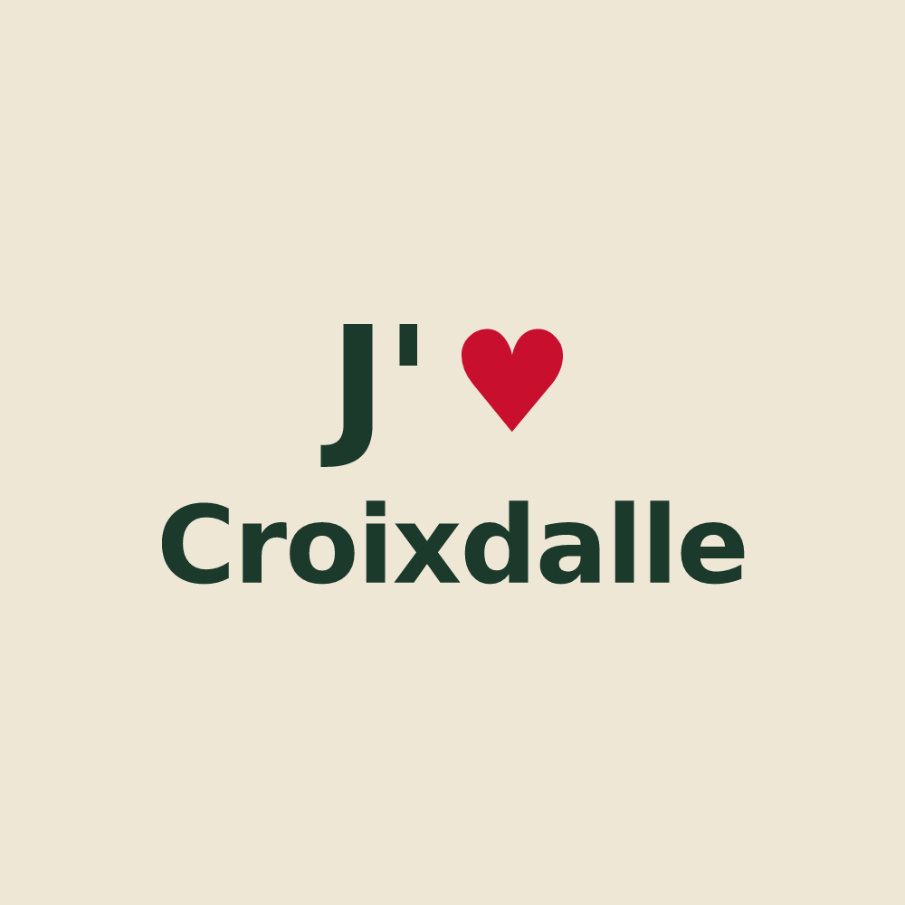Tote bag personnalisé Croixdalle — design J'aime Croixdalle