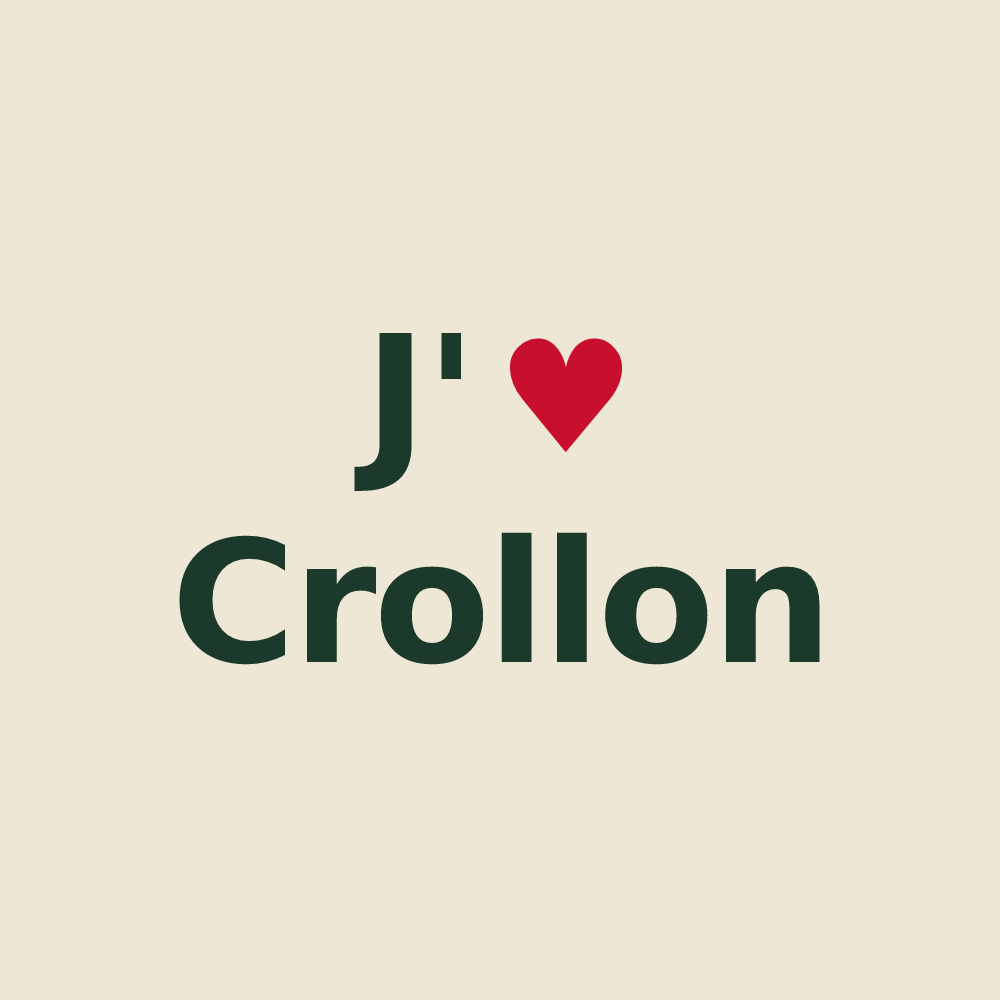 Tote bag personnalisé Crollon — design J'aime Crollon