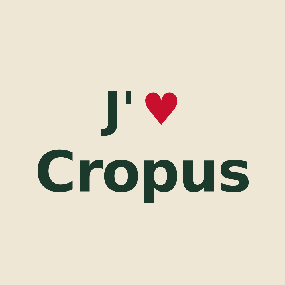Tote bag personnalisé Cropus — design J'aime Cropus