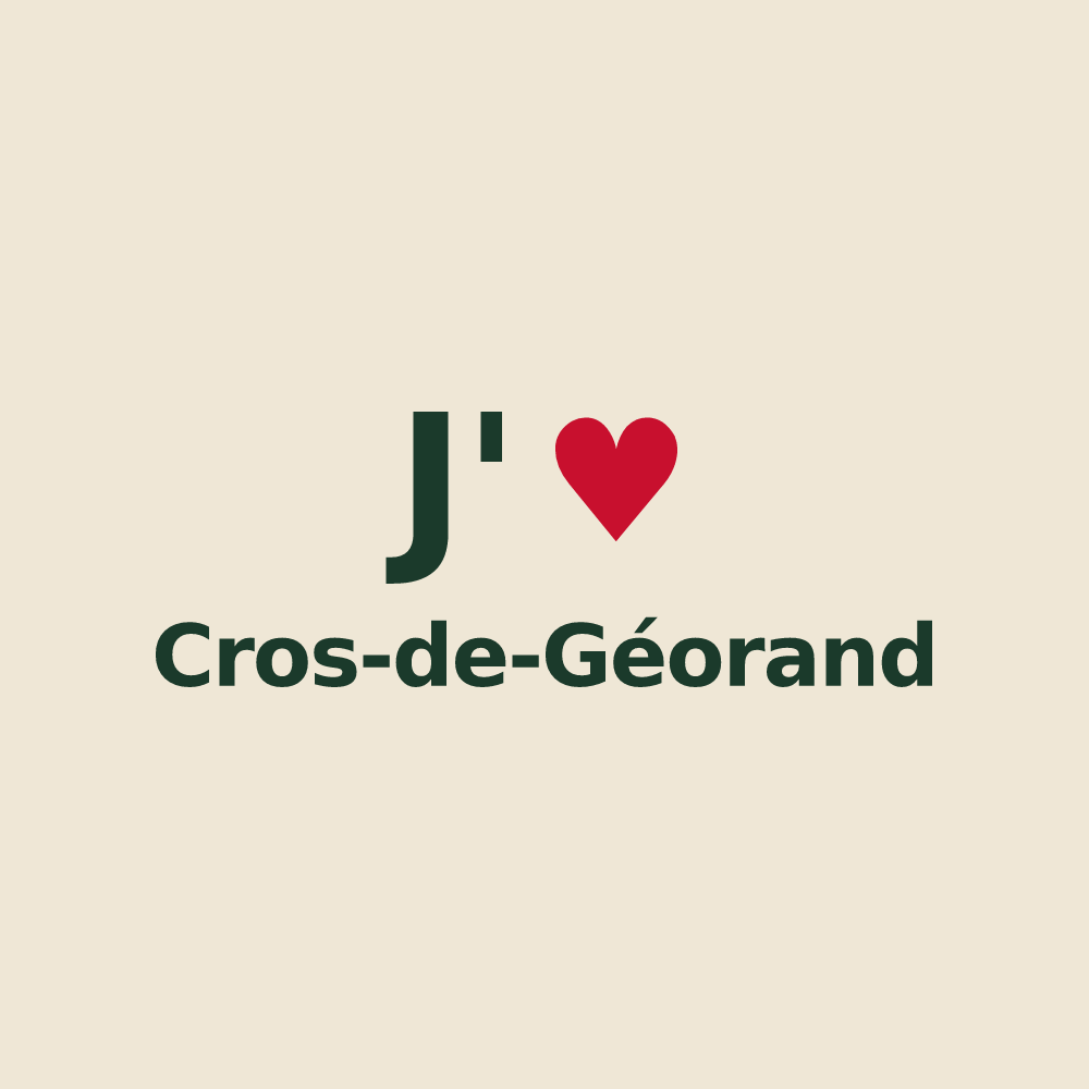 Tote bag personnalisé Cros-de-Géorand — design J'aime Cros-de-Géorand