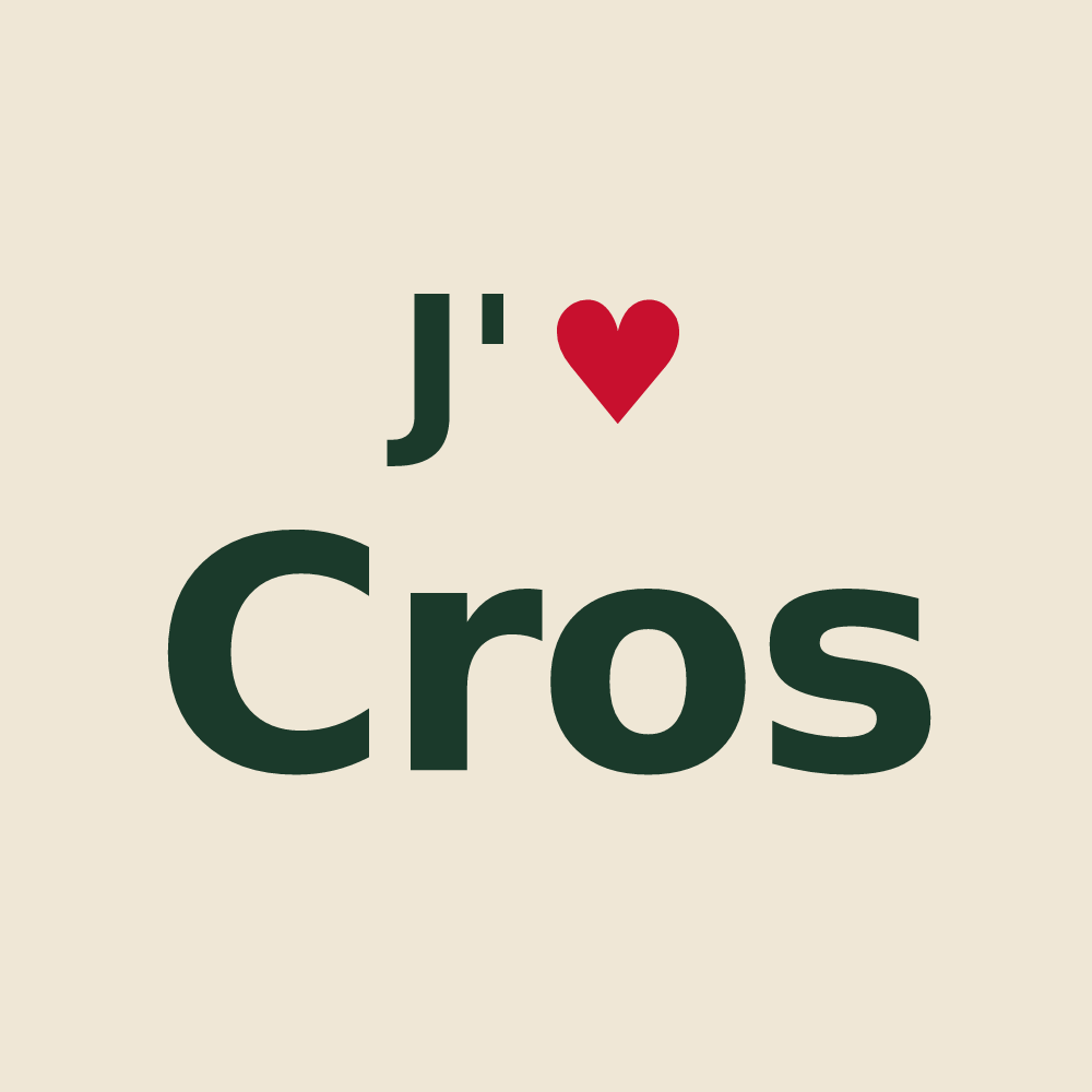 Tote bag personnalisé Cros — design J'aime Cros