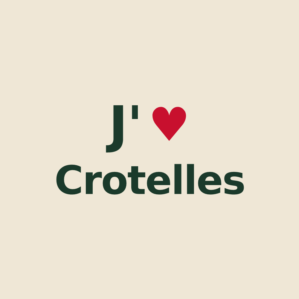 Tote bag personnalisé Crotelles — design J'aime Crotelles