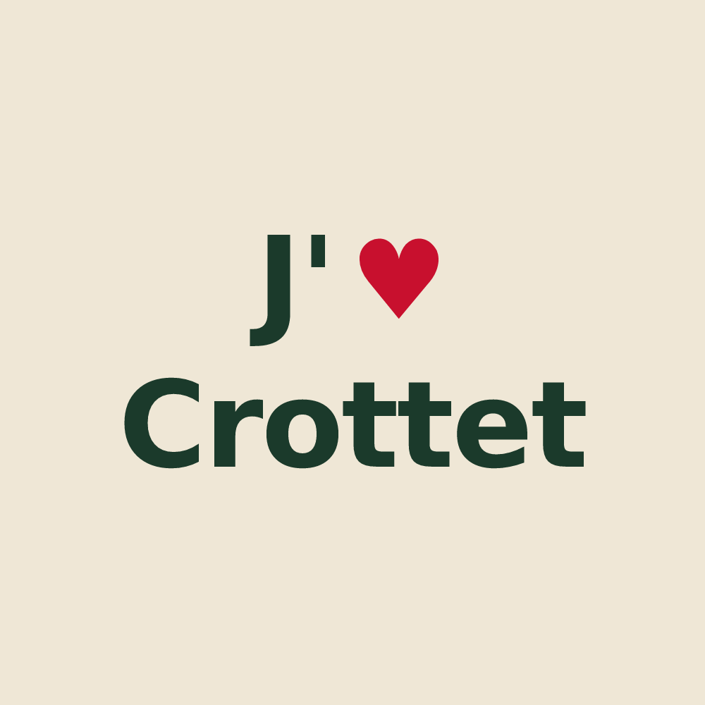 Tote bag personnalisé Crottet — design « J'aime Crottet » imprimé sur le tote bag