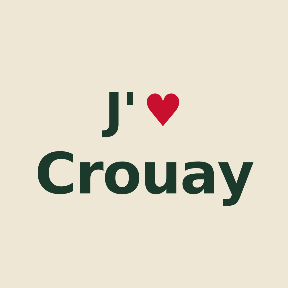 Tote bag personnalisé Crouay — design J'aime Crouay
