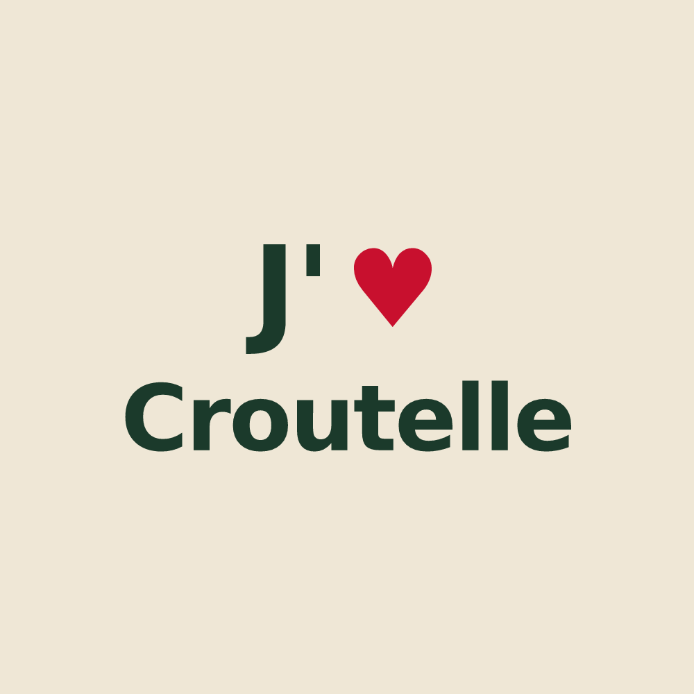 Tote bag personnalisé Croutelle — design J'aime Croutelle
