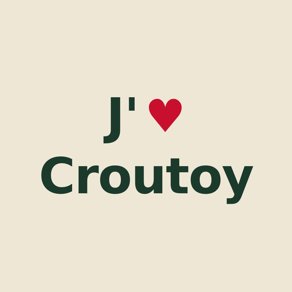 Tote bag personnalisé Croutoy — design J'aime Croutoy