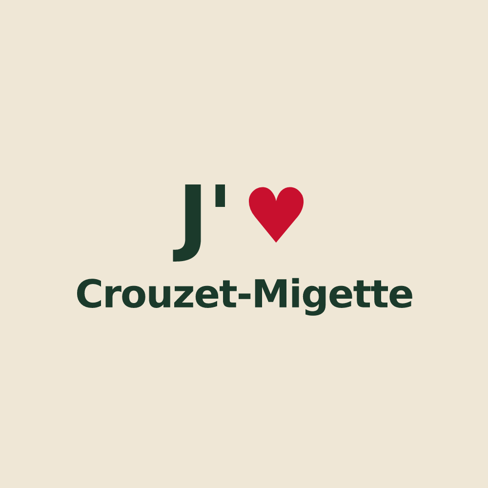 Tote bag personnalisé Crouzet-Migette — design J'aime Crouzet-Migette