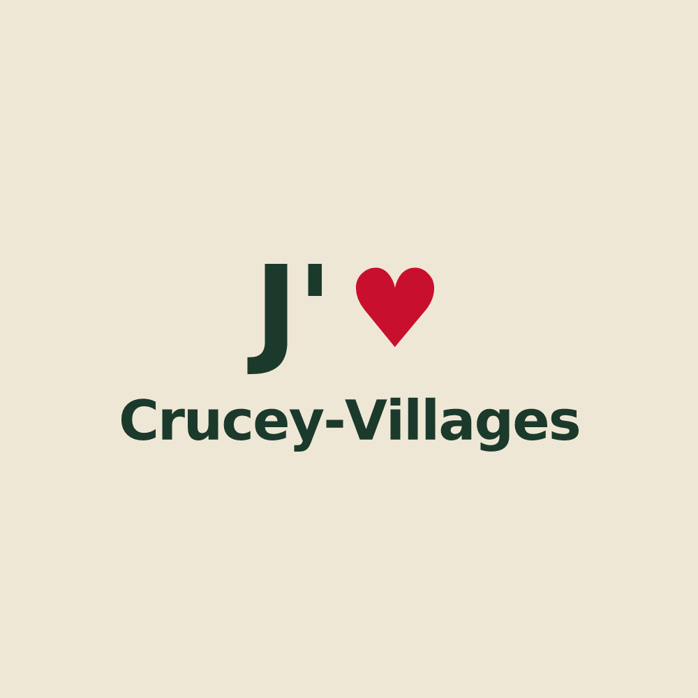 Tote bag personnalisé Crucey-Villages — design J'aime Crucey-Villages