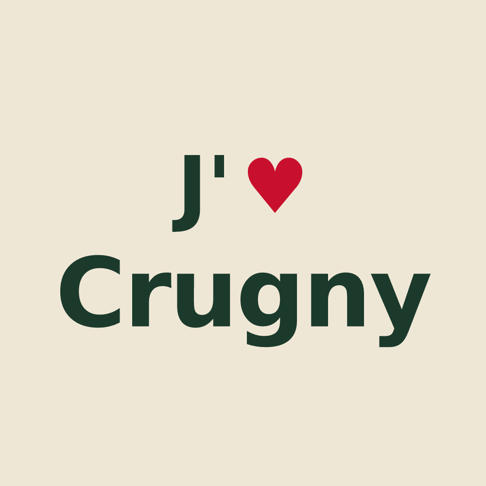 Tote bag personnalisé Crugny — design J'aime Crugny