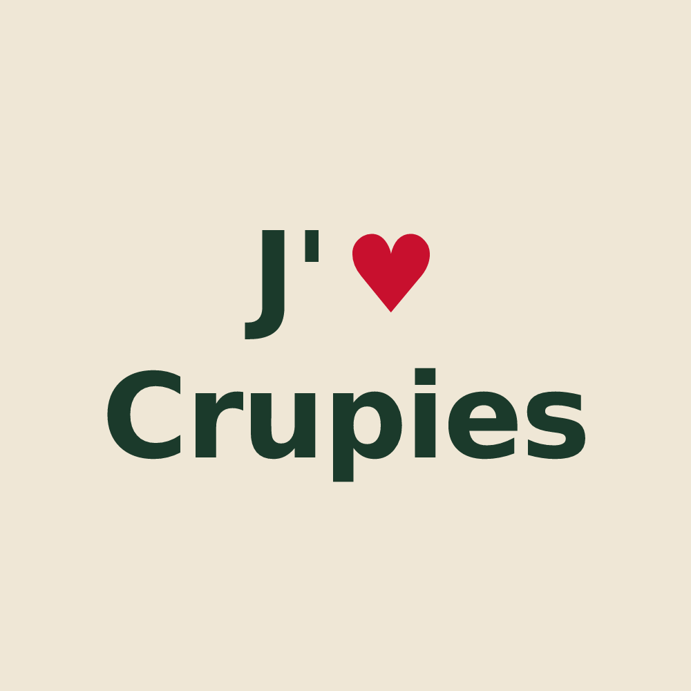 Tote bag personnalisé Crupies — design J'aime Crupies