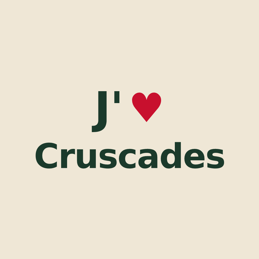 Tote bag personnalisé Cruscades — design J'aime Cruscades