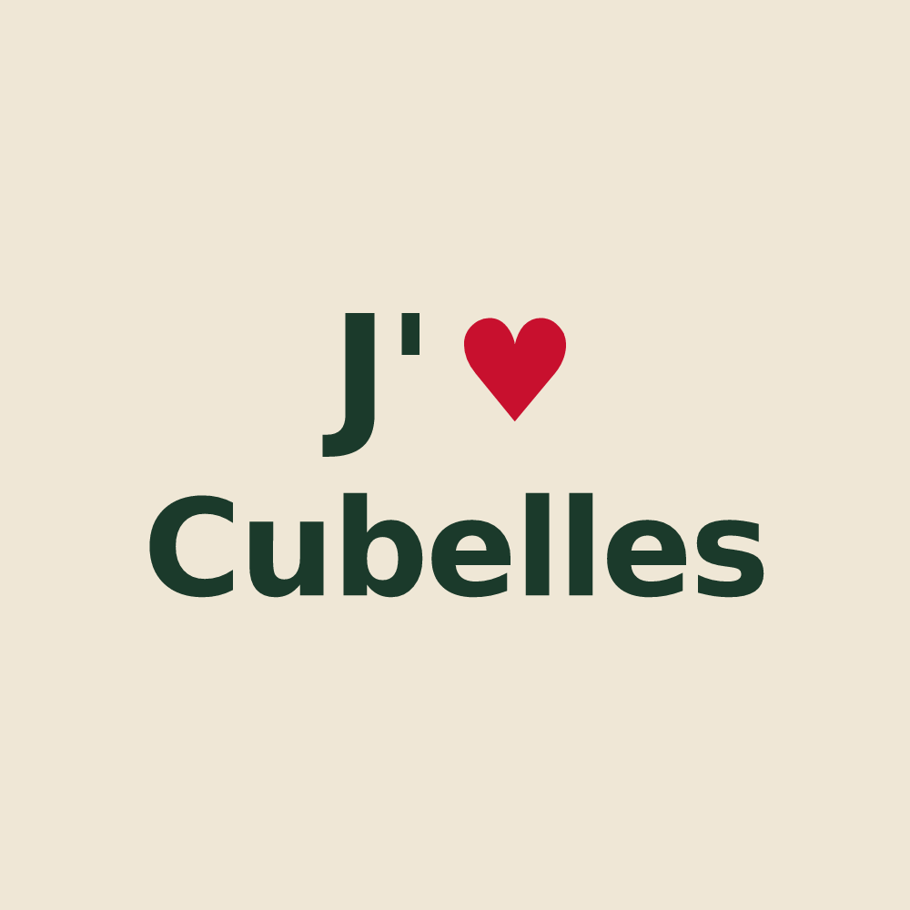 Tote bag personnalisé Cubelles — design « J'aime Cubelles » imprimé sur le tote bag