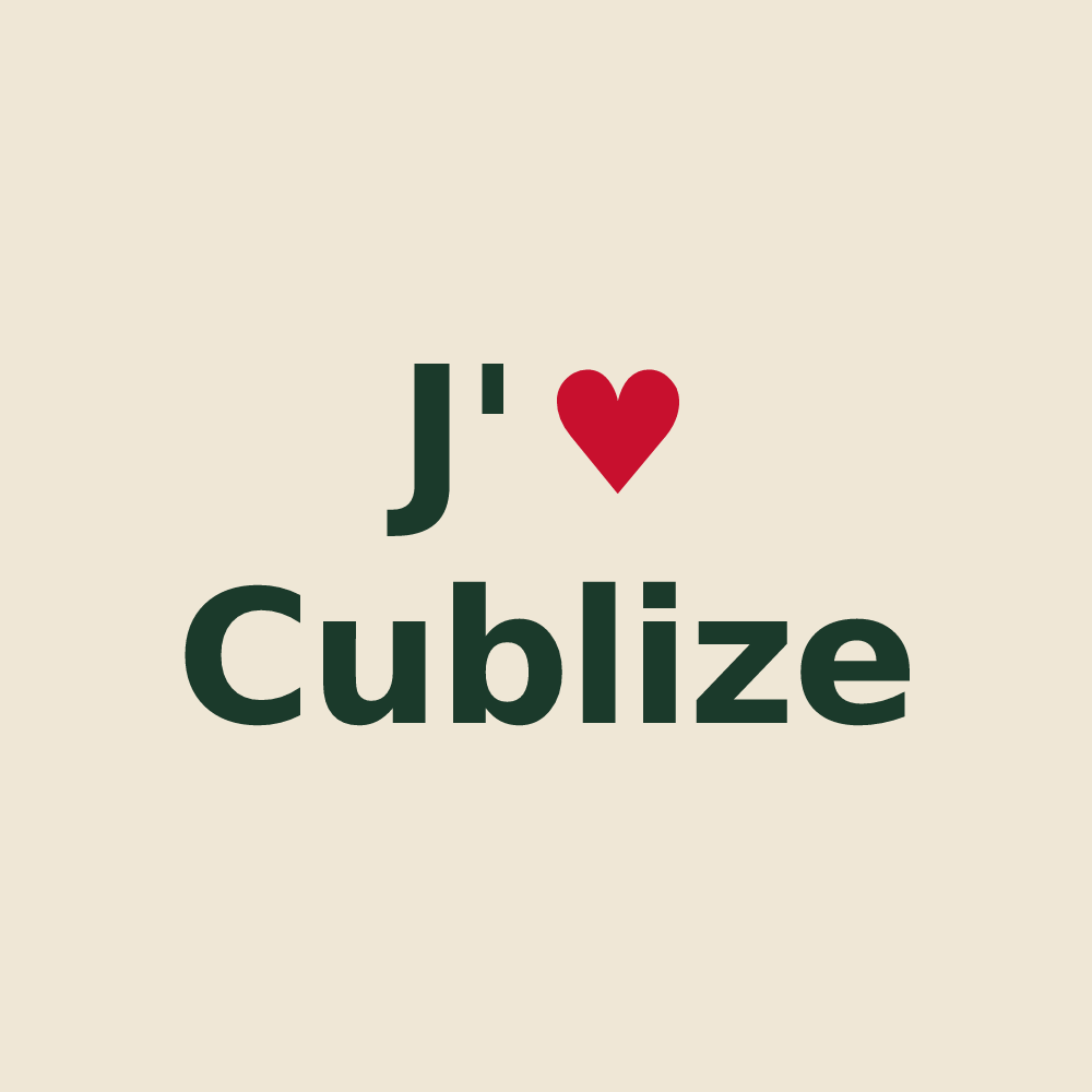 Tote bag personnalisé Cublize — design J'aime Cublize