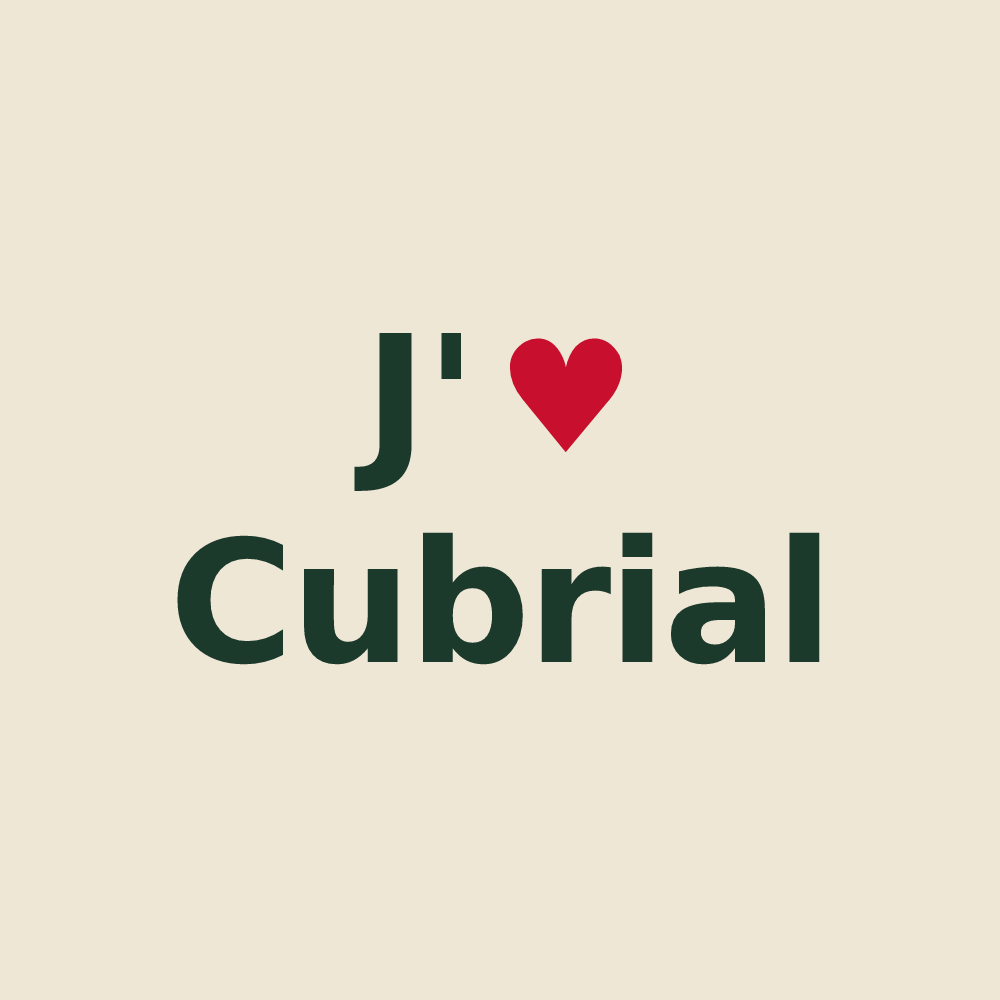 Tote bag personnalisé Cubrial — design J'aime Cubrial