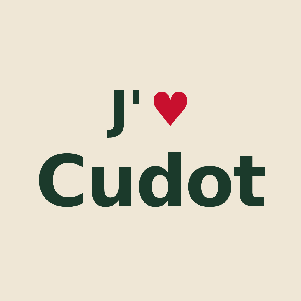 Tote bag personnalisé Cudot — design J'aime Cudot