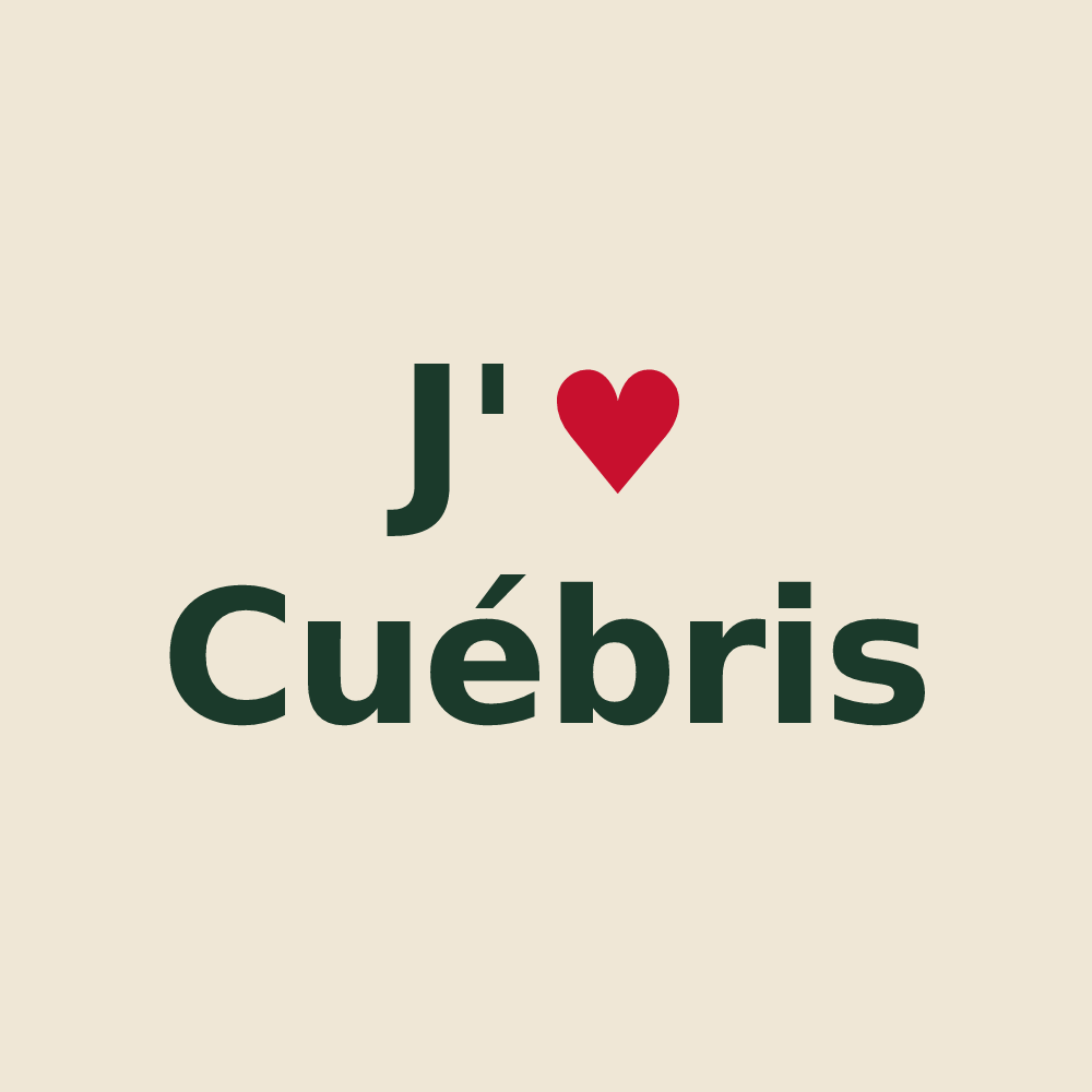 Tote bag personnalisé Cuébris — design J'aime Cuébris