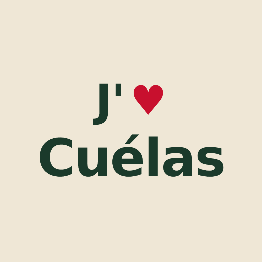 Tote bag personnalisé Cuélas — design J'aime Cuélas