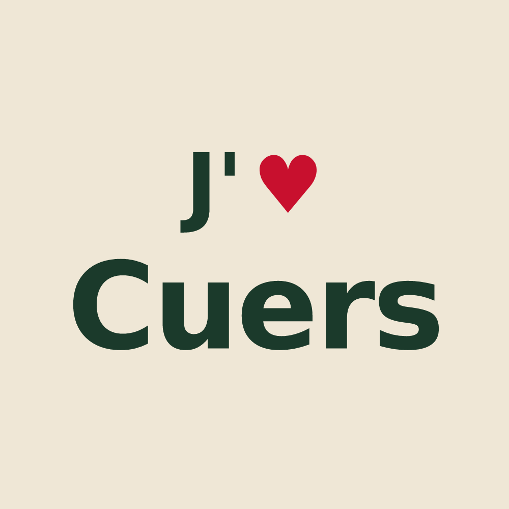 Tote bag personnalisé Cuers — design « J'aime Cuers » imprimé sur le tote bag