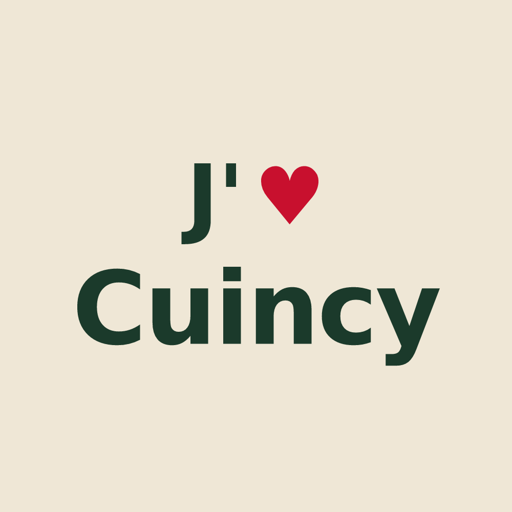 Tote bag personnalisé Cuincy — design J'aime Cuincy