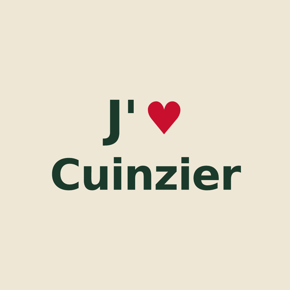 Tote bag personnalisé Cuinzier — design J'aime Cuinzier