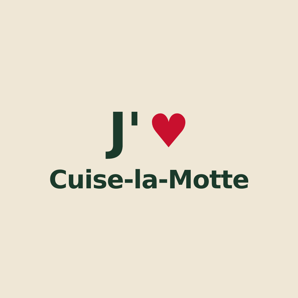 Tote bag personnalisé Cuise-la-Motte — design J'aime Cuise-la-Motte