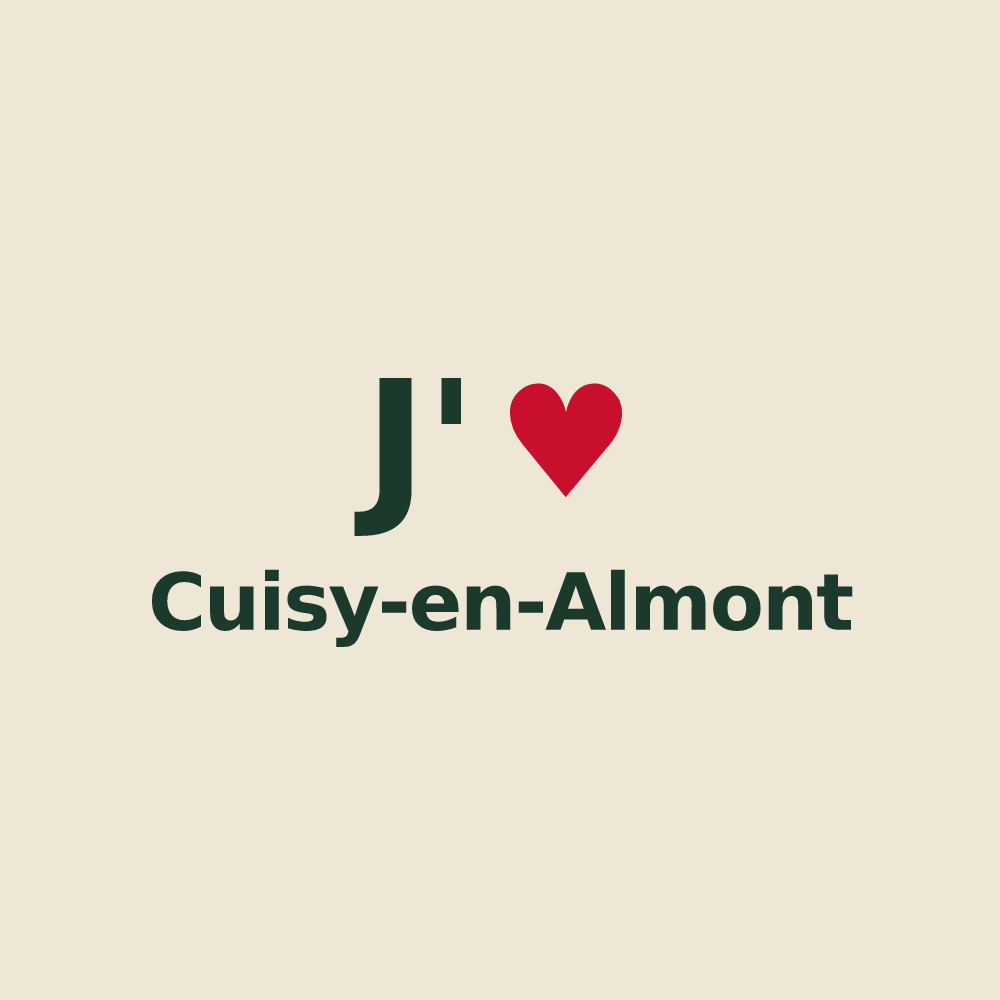 Tote bag personnalisé Cuisy-en-Almont — design J'aime Cuisy-en-Almont