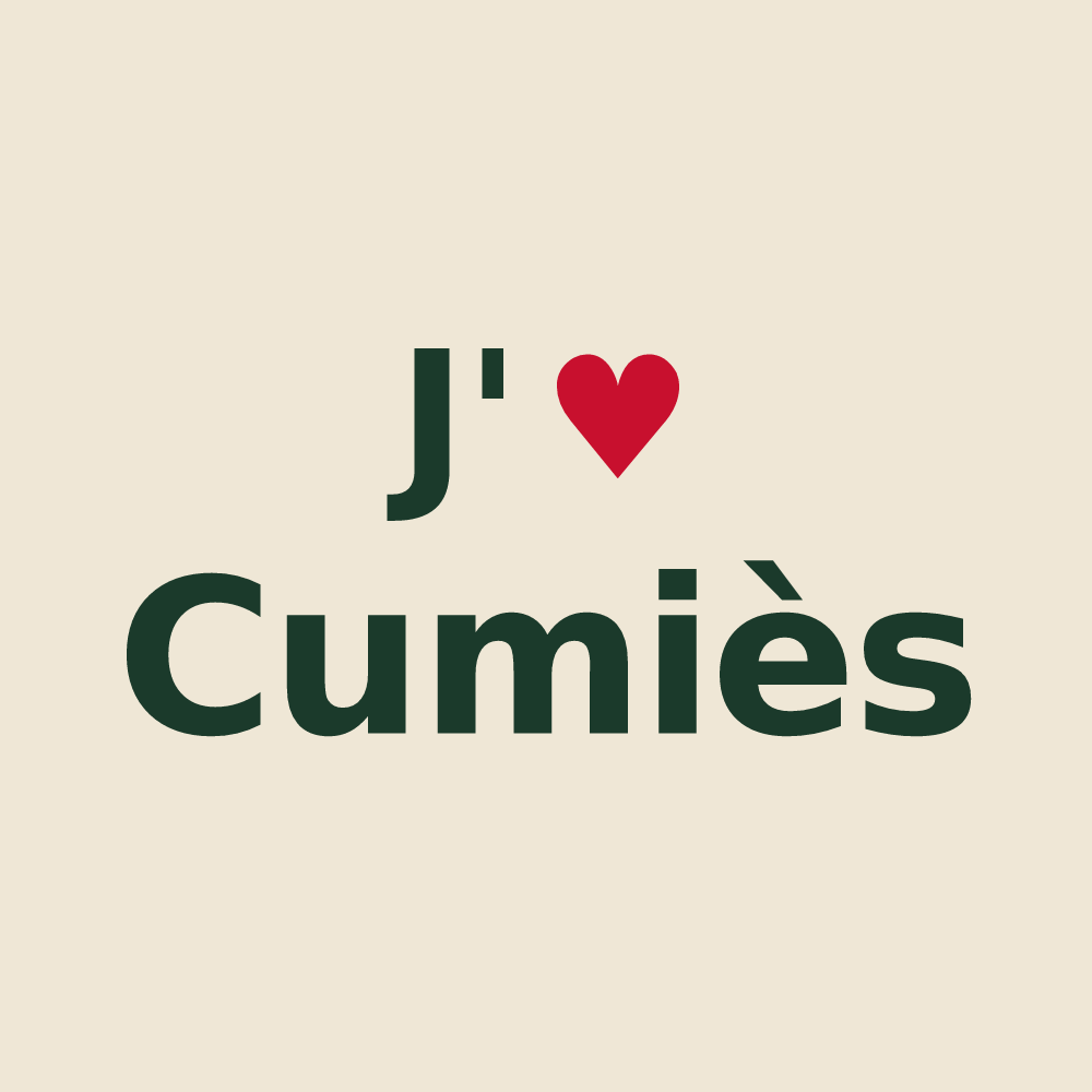 Tote bag personnalisé Cumiès — design J'aime Cumiès