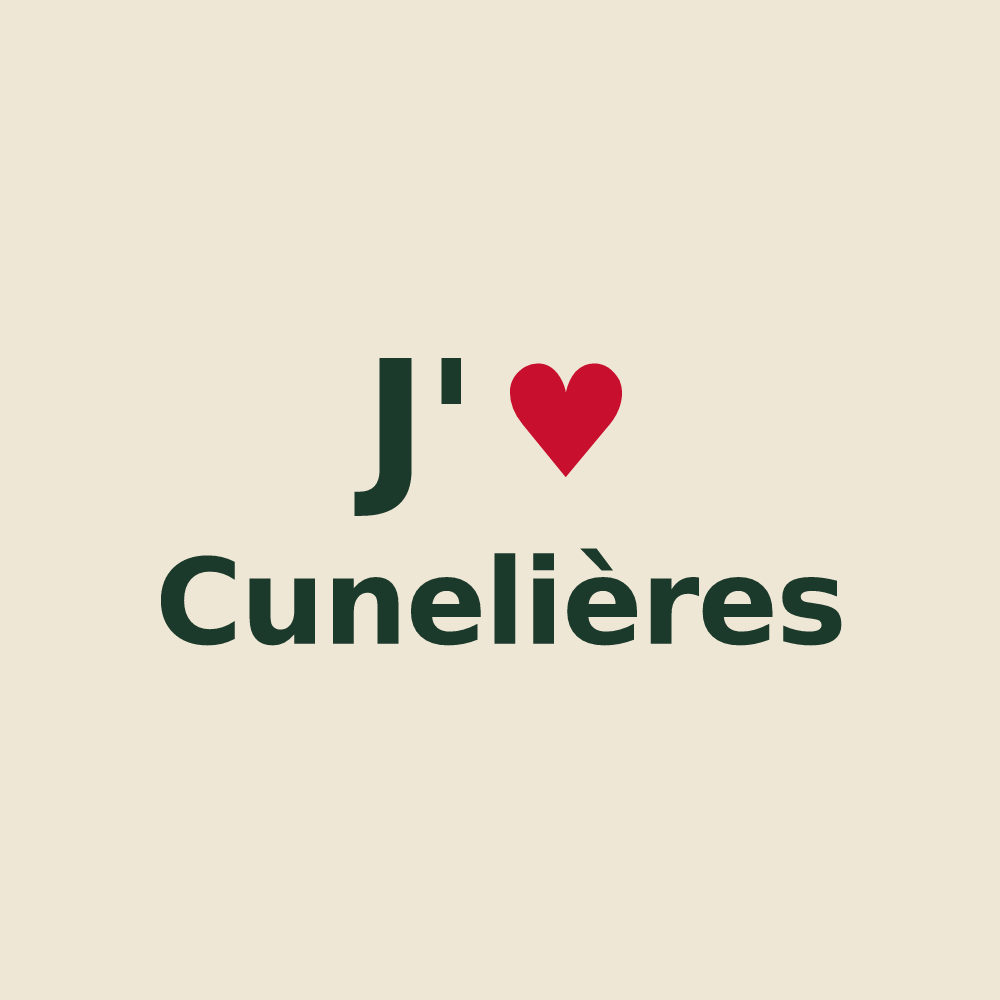 Tote bag personnalisé Cunelières — design J'aime Cunelières
