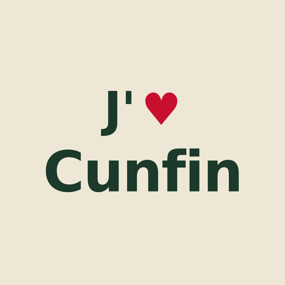 Tote bag personnalisé Cunfin — design J'aime Cunfin