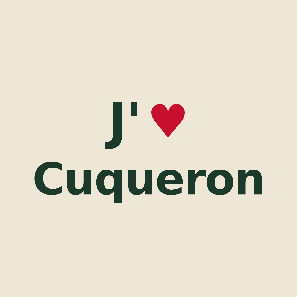 Tote bag personnalisé Cuqueron — design J'aime Cuqueron