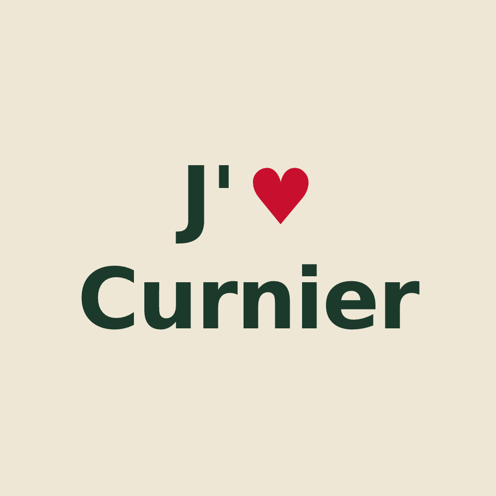 Tote bag personnalisé Curnier — design « J'aime Curnier » imprimé sur le tote bag