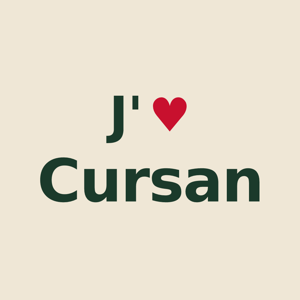 Tote bag personnalisé Cursan — design J'aime Cursan
