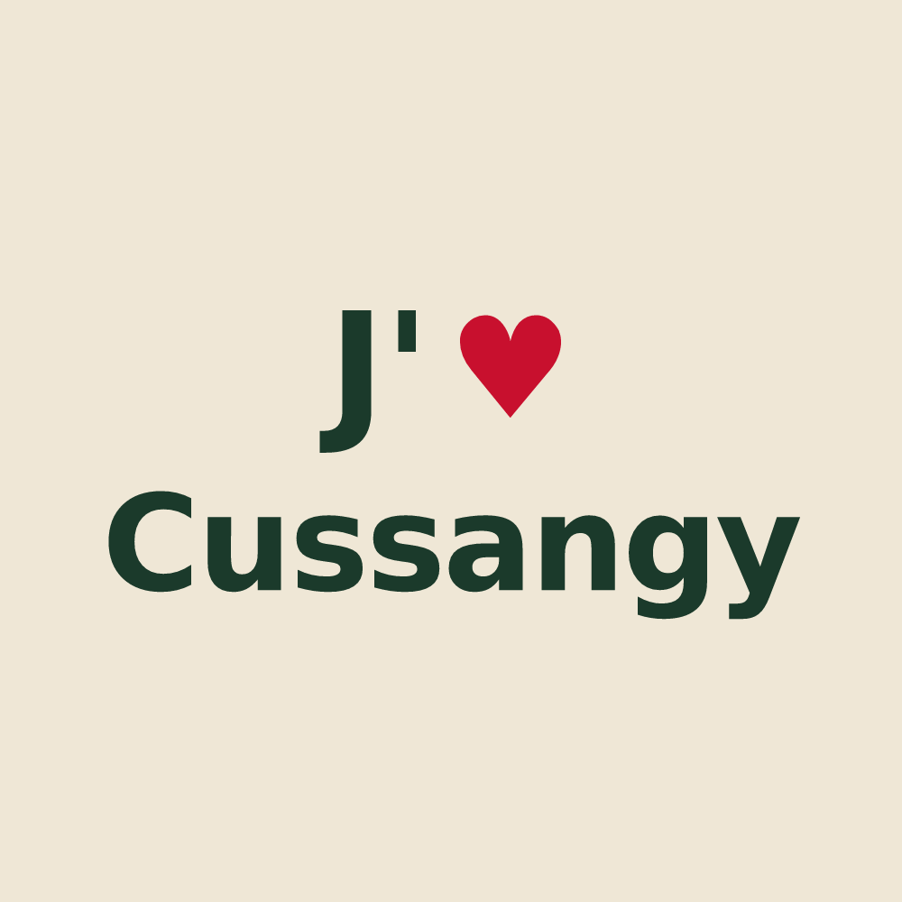 Tote bag personnalisé Cussangy — design J'aime Cussangy