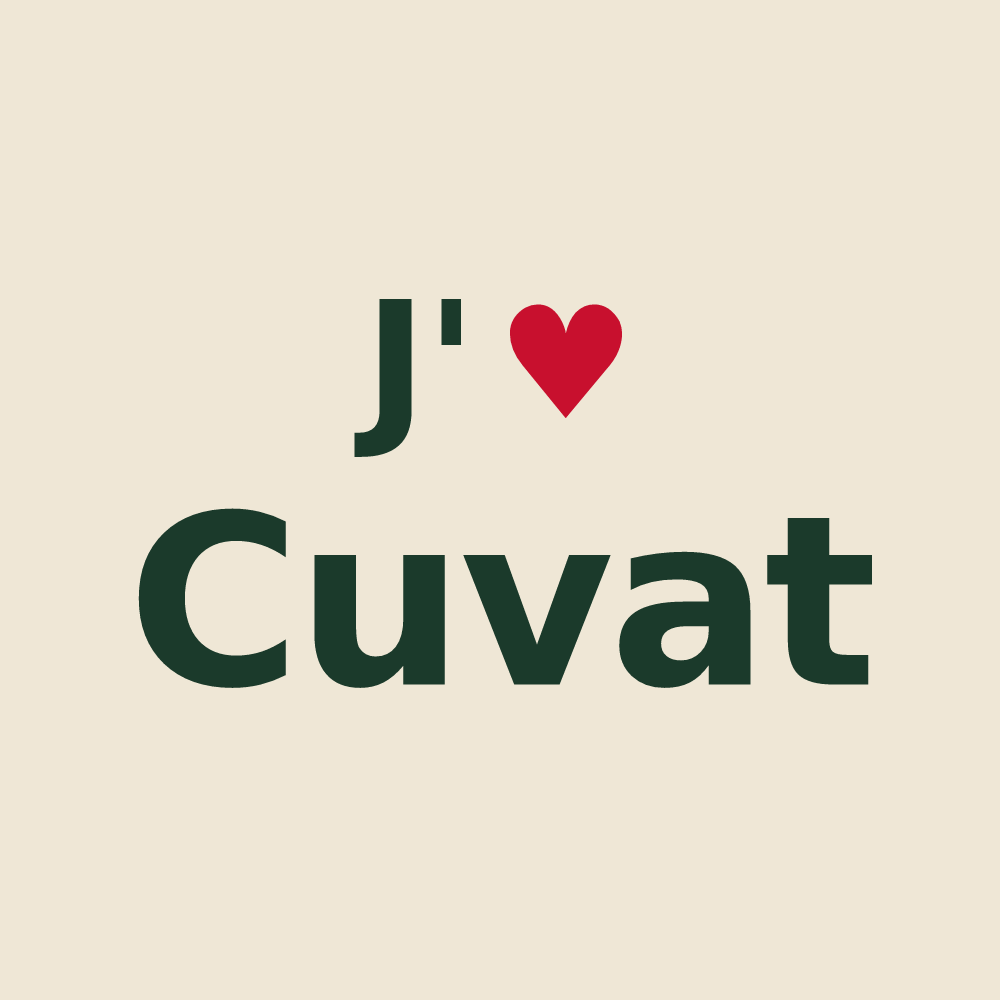 Tote bag personnalisé Cuvat — design J'aime Cuvat