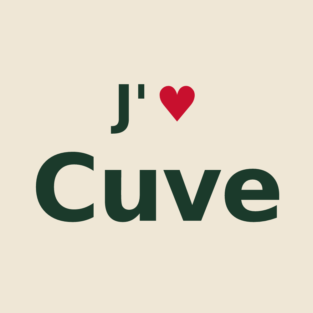 Tote bag personnalisé Cuve — design « J'aime Cuve » imprimé sur le tote bag