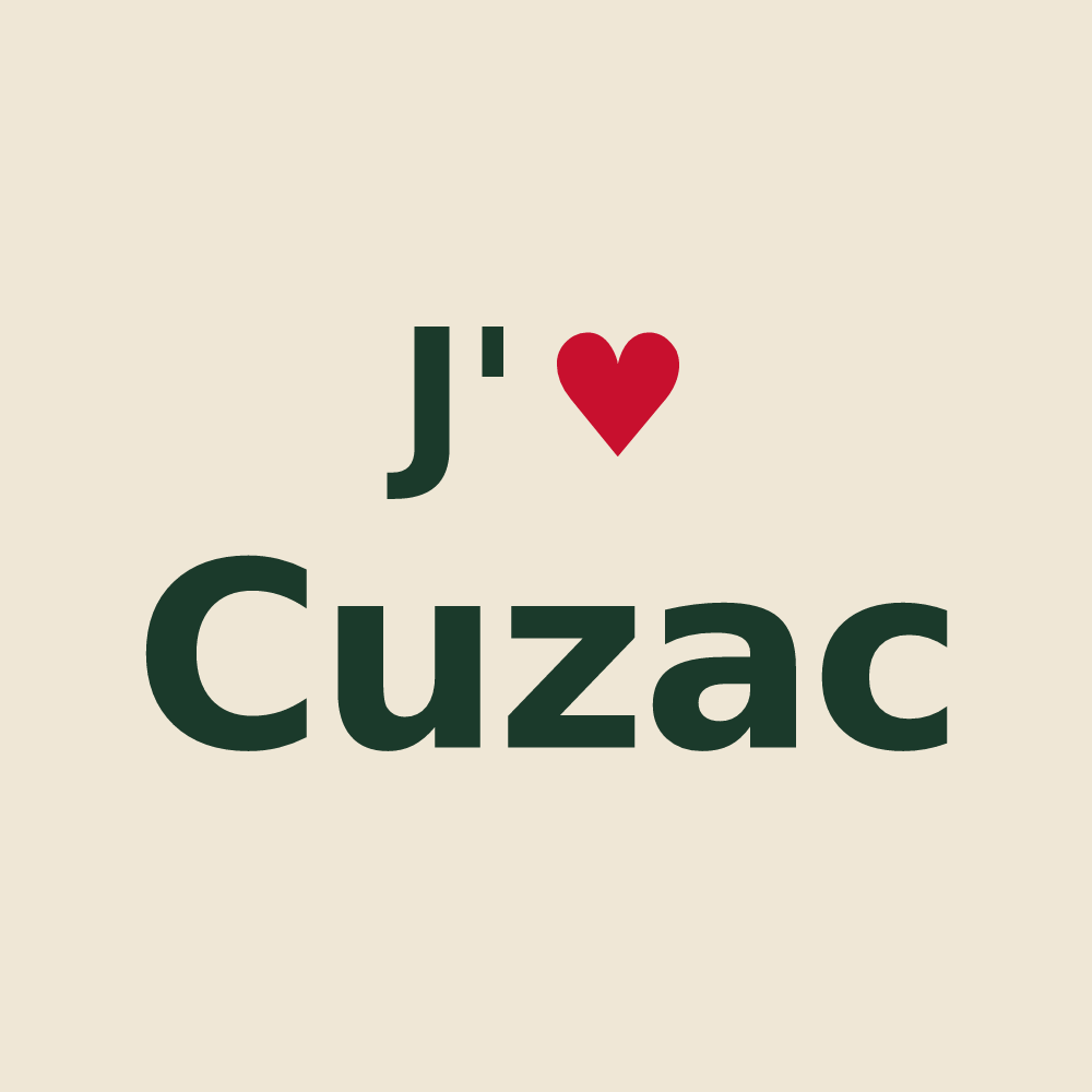 Tote bag personnalisé Cuzac — design J'aime Cuzac