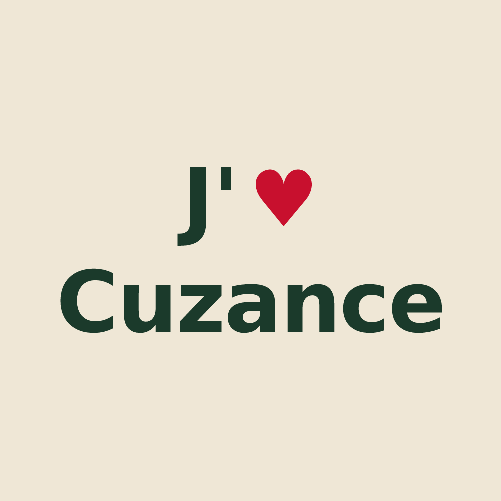 Tote bag personnalisé Cuzance — design J'aime Cuzance