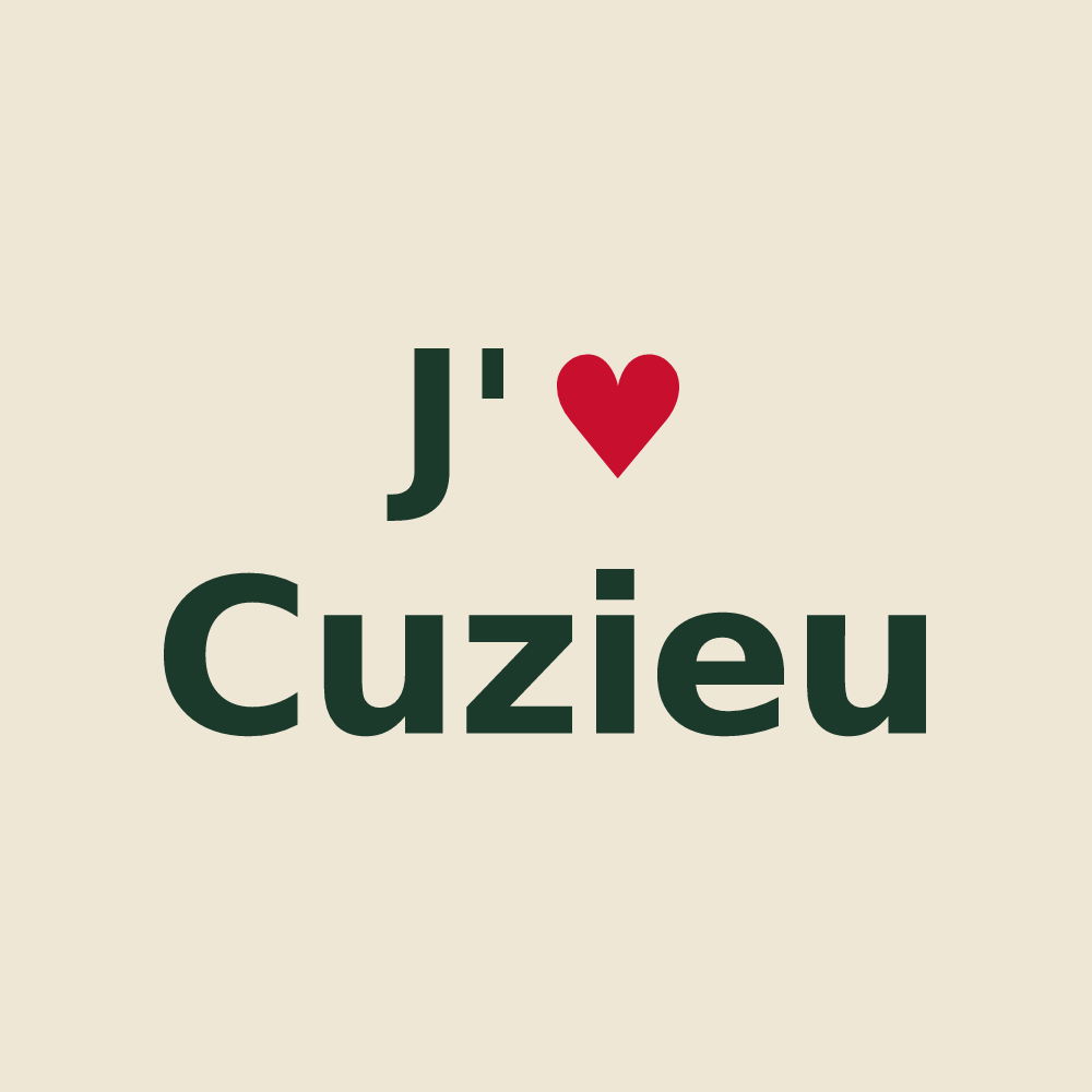 Tote bag personnalisé Cuzieu — design J'aime Cuzieu