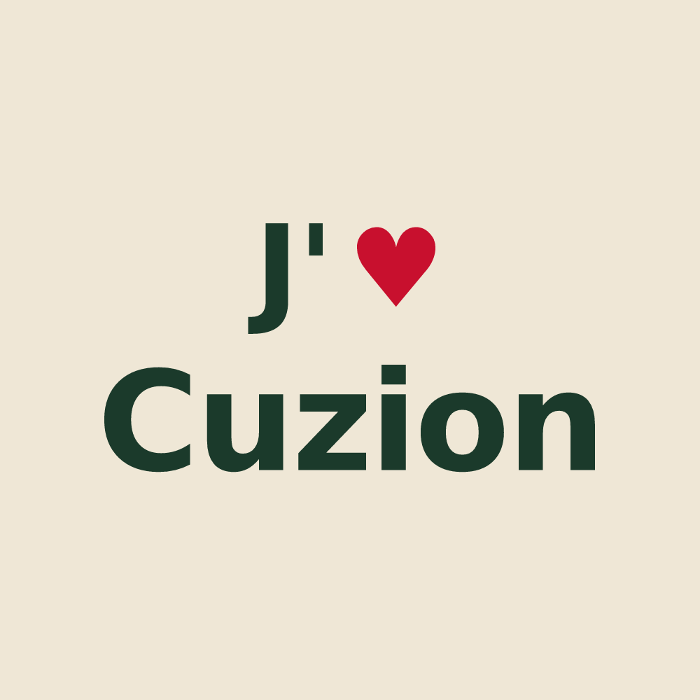 Tote bag personnalisé Cuzion — design J'aime Cuzion